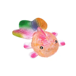 Realistic colorful maltose squishy goldfish toy for stress relief and slow rebound effect