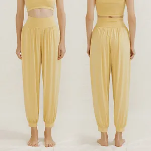 High-waisted loose breathable yoga harem pants for Pilates and dance workout