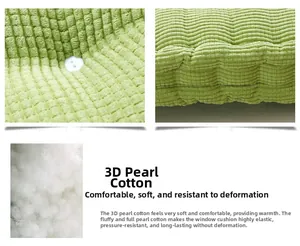 Detail view showing corduroy fabric texture and 3D pearl cotton filling material.