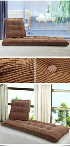 Thick brown corduroy tatami seat cushion and pillow set with 3D corn kernel texture
