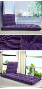 Detailed close-up showing the purple corn kernel textured corduroy on a thick tatami cushion