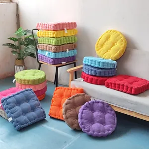Thickened Corduroy Corn Grain Chair Cushion Handmade Tufted Floor Pillow For Office Home Decor Solid Color Nordic Seating Pad