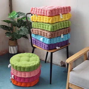 Vibrant thick corn grain corduroy seat cushions in square and round shapes for chairs