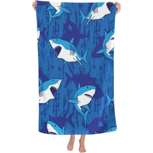 Microfiber Beach Towel Shark Unicorn Cat Mermaid Flamingo Dinosaur Printed Bath Towel For Swimming Yoga Outdoor Travel