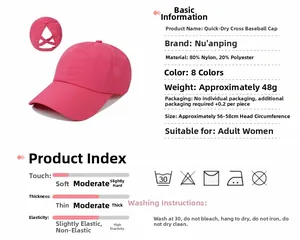 Details of quick-dry criss-cross ponytail baseball cap for summer outdoor running