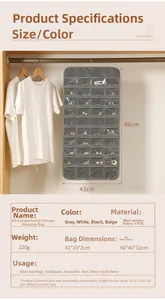 80 pockets double-sided transparent hanging jewelry organizer for closet storage bag