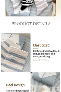Detailed macro view of macaron striped cotton sock waist with elastic ribbed design