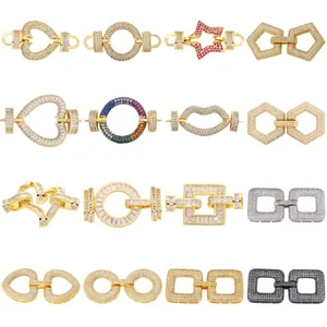 Connecteurs en cuivre pavés de CZ pour la création de bijoux en formes géométriques