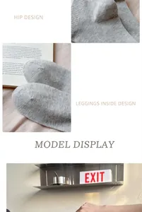 Detail of gray combed cotton crew socks showing seamless stitching and soft texture.