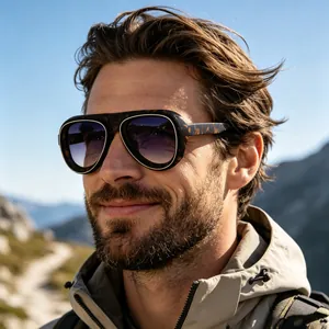 Lunettes De Soleil Pilote Rétro Surdimensionnées Monture PC Accent Métallique Protection UV400 Mode Hommes Femmes