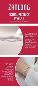 Detailed macro shot of an S925 sterling silver moissanite bracelet on a model's wrist