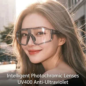 Outdoor sports goggles for skiing and cycling worn by an Asian female model
