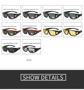 Variety of polarized sunglasses for cycling and night vision in multiple frame colors.