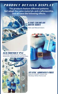 Close-up detail of eco-friendly PVC Christmas window decals showing Santa Claus design