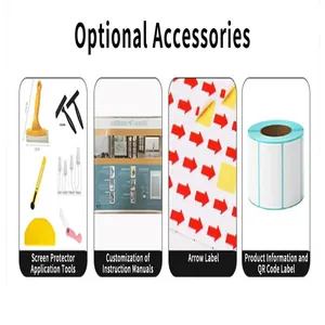 Detailed view of optional installation tools and labels for Christmas window stickers