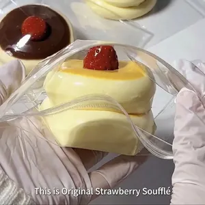 Jouet de décompression manuel en silicone en forme de soufflé à la fraise original