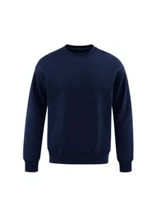 Heavyweight 380g navy blue crewneck sweatshirt in a loose fit for men and women.