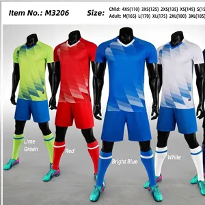 Children and adult football training jersey sets in multiple colors and sizes