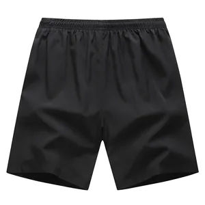 Pantaloncini sportivi neri da uomo ad asciugatura rapida con vita elastica per l'estate