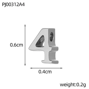 Detailed view of stainless steel number 4 pendant with measurements and weight