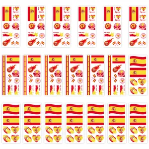 Spanish flag temporary tattoo stickers with football and cheer slogans