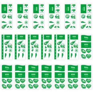 Detailed view of Saudi Arabia flag temporary tattoo stickers for soccer fans