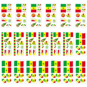 Waterproof Senegal flag temporary tattoos for soccer fans and world cup football party decoration
