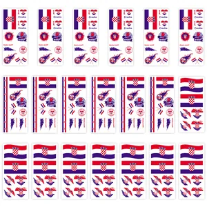 Detail of Croatia World Cup flag temporary tattoo stickers for football fans and parties