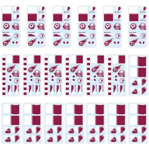 Qatar flag temporary tattoo stickers for football fans and international sports party events