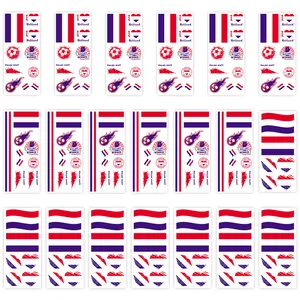 Detailed view of Netherlands flag temporary tattoos for football fans and parties
