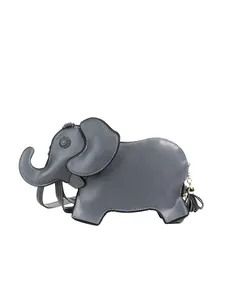 Adorable grey elephant shaped PU leather crossbody shoulder bag for stylish women