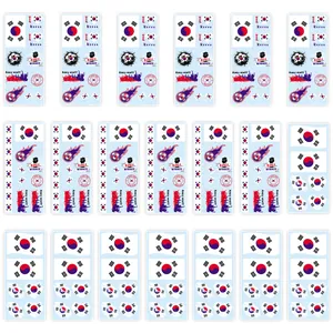 Temporary tattoo stickers set featuring South Korea flags and football for sports fans