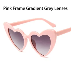 Fashion Heart Shaped Sunglasses For Women Retro PC Frame UV Protection Sweet Party Decorative Eyewear Trendy Outdoor Sunshade Sunglasses