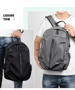 Modern men's casual backpacks in black and grey tones for travel and daily use