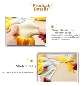 Realistic peeled banana squeeze toy showing slow rebound and high elasticity