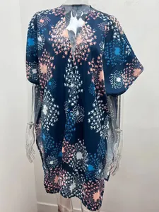 Cache-maillot kimono léger à imprimé floral marine pour vêtements de plage d'été