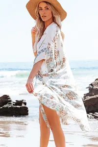 Kimono de plage bohème imprimé pour femme, veste d'été décontractée et légère