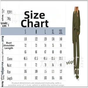 Detailed size chart for women's knitted sweatshirt and wide-leg pants two-piece set
