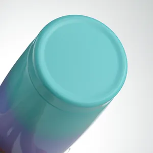 Close-up view of the gradient teal and purple base of the 600ml tumbler
