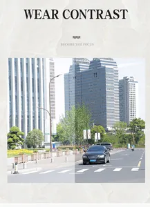Detailed street view demonstration showing the wear contrast effect of polarized lenses