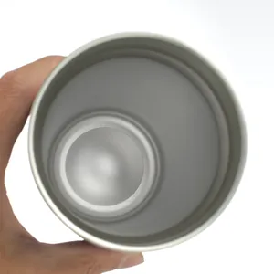 Detailed interior view of a 600ml stainless steel insulated car tumbler with smooth finish