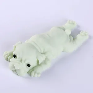 Cute light green squishy Shar Pei dog toy for stress relief and sensory play fun