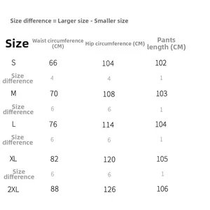 Comprehensive size chart for women's slim fit trousers showing waist and length