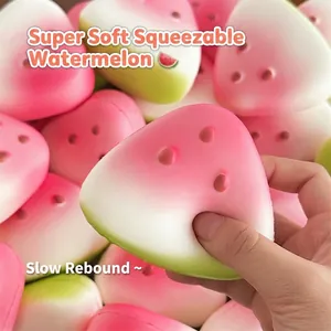 Soft slow rising watermelon squishy toy for stress relief and sensory relaxation