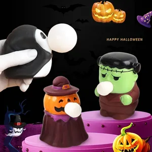 Giocattoli antistress Halloween con zucca fantasma e zombie che soffiano bolle d'aria
