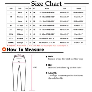 Detailed size chart and measurement guide for men's casual drawstring cargo pants.