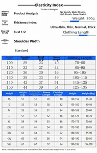 Detailed size chart for 260g unisex oversize hoodie showing measurements and fabric details