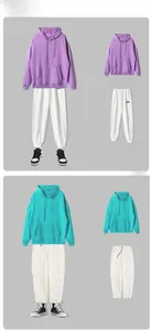Detail of oversize hooded pullover sweatshirt in various collocation styles.
