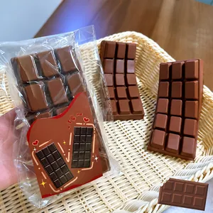 Juguete Squishy de Barra de Chocolate Realista Crecimiento Lento Alivio del Estrés PU Suave Comida Simulada Juguete de Descompresión para Niños Adultos