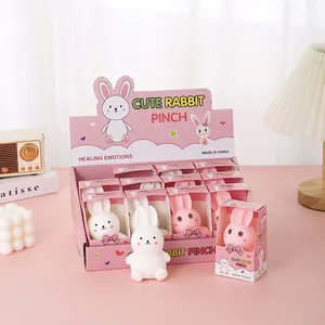 Cute Rabbit Squishy Stress Relief Toy Soft TPR Bunny Pinch Toy Healing Emotions Gift Boxed For Adults Kids